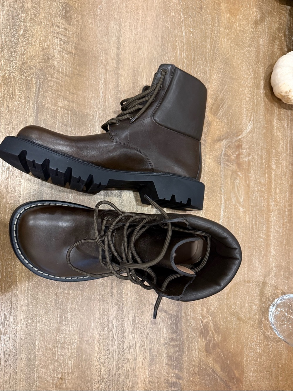 Loewe Men’s Sierra Brown Leather Lug-Soled Ankle Boots - Picture 2 of 5
